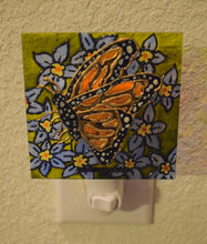 Load image into Gallery viewer, Painted Glass Nightlight - Monarch Butterfly