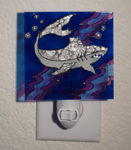 Painted Glass Nightlight - Shark (style A)