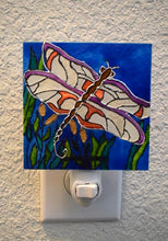 Load image into Gallery viewer, Painted Glass Nightlight - Dragonfly (B)