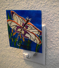 Load image into Gallery viewer, Painted Glass Nightlight - Dragonfly (A)