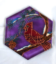 Load image into Gallery viewer, Small Painted Glass Suncatcher - Winter Cardinal
