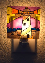 Load image into Gallery viewer, Painted Glass Nightlight - Lighthouse