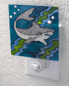 Painted Glass Nightlight - Shark (style B)