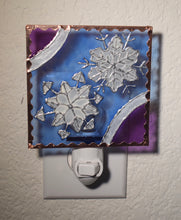 Load image into Gallery viewer, Painted Glass Nightlight - Snowflakes