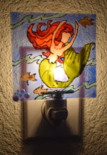 Load image into Gallery viewer, Painted Glass Nightlight - Joyous Mermaid