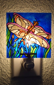 Painted Glass Nightlight - Dragonfly (B)
