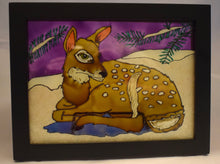Load image into Gallery viewer, Framed Glass Painting - Winter Fawn