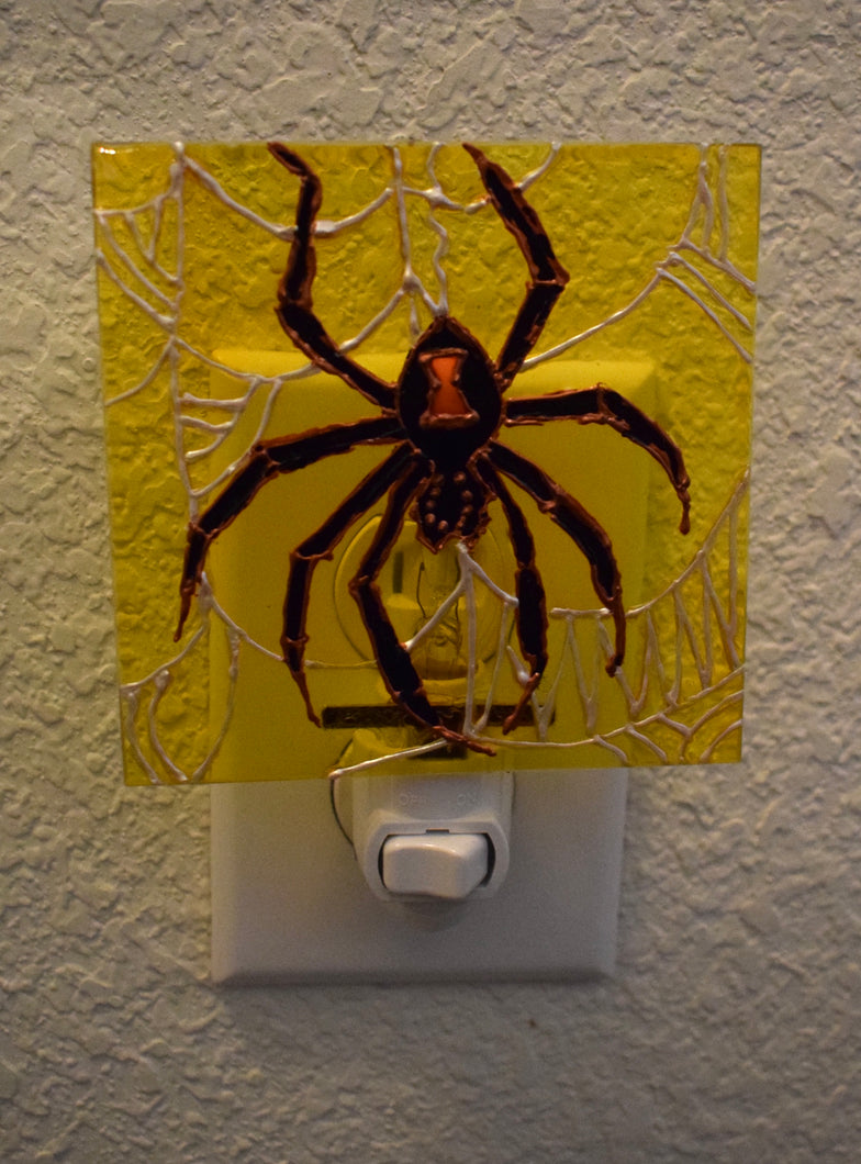 Painted Glass Nightlight - Spider