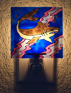 Painted Glass Nightlight - Shark (style A)