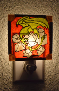 Painted Glass Nightlight - Dice Dragon