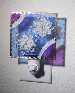 Painted Glass Nightlight - Snowflakes